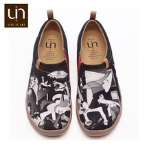 UIN Canvas Loafers Women Secondary Element Design Painted Round Toe Travel Flat  - £121.08 GBP
