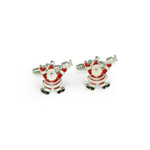 Bey Berk J275 Rhodium Plated Santa Claus Cufflinks - Multi Color - $531.06 MXN