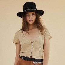 nwt $34 project social t urban outfitters JOYCE ribbed button down v-neck top S - £7.97 GBP