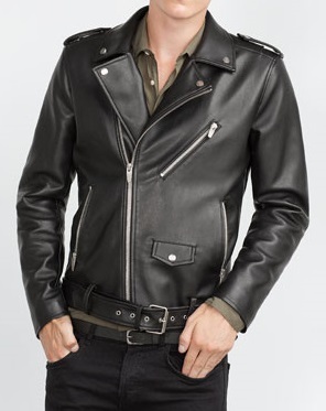 New handmade mens biker jacket, Mens fashion black leather jacket,  - $159.99