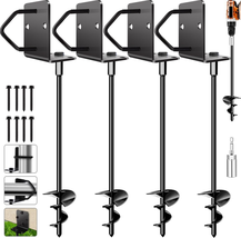 Ground Anchors Screw in 14&quot; Set of 4 Trampoline Stakes Heavy Duty Mobile... - $91.04