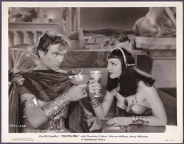 CLAUDETTE COLBERT &amp; HENRY WILCOXON CLEOPATRA Cecil B. DeMille 1934 Film ... - £82.56 GBP