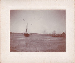 Maine Shipping Scene   Antique Cabinet Photo - £19.78 GBP