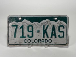 Colorado License Plate- 719-KAS -Green White Mountain-Expired - $9.50