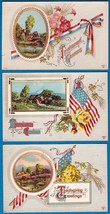 (3) Thanksgiving Greetings 1912 Embossed Color Postcards   P. Sander Series 780 - £9.85 GBP