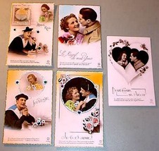(5) Wwi French Soldiers &amp; Lovers Postcard Series - £19.65 GBP