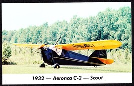 1932 Aeronca C 2 Scout Airplane Color Chrome Postcard - £9.79 GBP