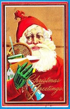 Antique Christmas Santa 1911 Postcard   Santa With Toys - £15.80 GBP