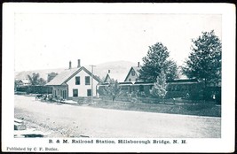 B&amp;M Railroad Station Hillsborough Bridge Nh Pre 1907 Postcard - £10.35 GBP