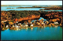 Belgrade &amp; Lakes Region Maine Chrome Postcard Aerial View - £9.63 GBP