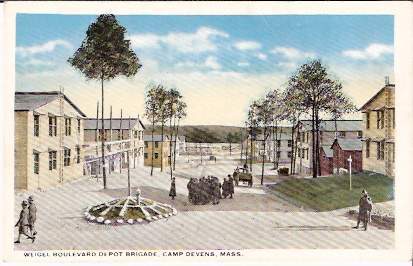 Primary image for CAMP DEVENS, MA PRE-1920 POSTCARD - Weigel Boulevard