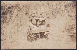 Boys &amp; Toy Cart Rppc St. Albans Vt   F. Osgood Merrill Jr. / Thomas True (1908) - £23.34 GBP