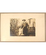 COWBOY & HIS DOG PRE-1920 RPPC English Springer Spaniel - $19.95