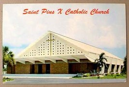 Fort Lauderdale Postcard   Catholic Church Saint Pius X - £9.79 GBP