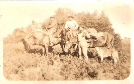 Hunting Party On Horseback Rppc With Rifle, Dogs - £15.94 GBP