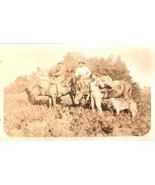 HUNTING PARTY ON HORSEBACK RPPC WITH RIFLE, DOGS - $379.18 MXN