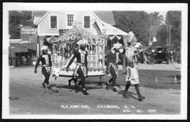 Hillsboro Nh Old Home Day 1925 Event Rppc Postcard   Black Face Men Carry Woman - £19.65 GBP