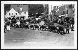 Hillsboro Nh Old Home Day 1925 Event Rppc Postcard   Giant Oxen Team - £15.69 GBP