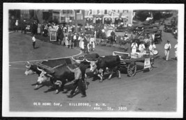 Hillsboro Nh Old Home Day 1925 Event Rppc Postcard   Sleeper Bros. Masons &amp; Oxen - £16.04 GBP