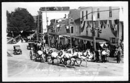 Hillsboro Nh Old Home Day 1925 Event Rppc Postcard   Six White Horses Carriage - £15.69 GBP