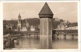 Lucerne Switzerland Rppc   Kapellbruck Und Wasserturm - £11.02 GBP