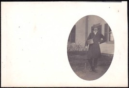 Hopkinton Ma Fisherman 1906 With Pole &amp; Basket Rppc Postcard #1 - £11.64 GBP