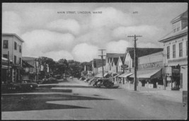 Lincoln Maine B&amp;W 1940s Postcard   Main Street - £10.02 GBP