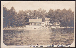 Oak Island (Maine?) Camp Pre 1910 Rppc Photo Postcard Rms Cancel Postmark - £12.58 GBP