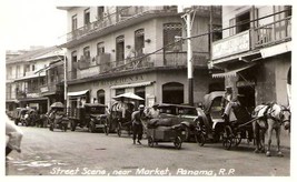 Panama R.P. Rppc   Busy Street Scene Market Vendors - £15.88 GBP
