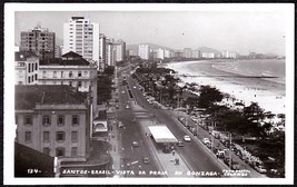 Santos Brazil Rppc Postcard   Vista Da Praia Do Gonzaga - £11.01 GBP