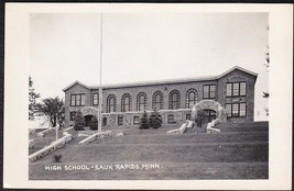 Sauk Rapids Minnesota Rppc Photo Postcard   High School - £10.10 GBP