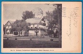 WEST SWANZEY NH UND/B 1905 POSTCARD - Denman Thompson Residence - $16.77 CAD