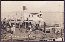 Maquoit Passenger &amp; Mail Steamer RPPC Little John Island, Maine Photo Postcard - £19.47 GBP