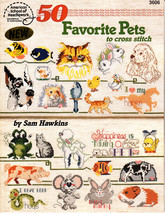 50 Favorite Pets to Cross Stitch by Sam Hawkins (1993, Cross-Stitch Book... - $3.00