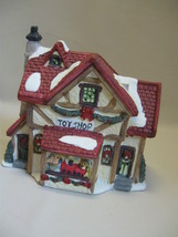 Porcelain Bisque Christmas Village Building  Toy Shop - £9.40 GBP