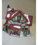 Porcelain Bisque Christmas Village Building  Toy Shop - $12.00