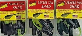 Arkie Sexeee Tail Shad Black Majik 8-Pack Fishing Lure Bait Tackle Lot of 3 New - £9.93 GBP