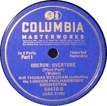 London P.O. Beecham 12&quot; 78 Rpm   Weber Oberon Overture - £13.70 GBP