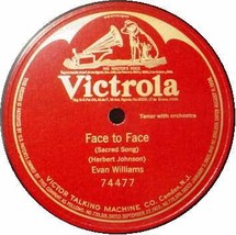 Evan Williams 12&quot;78 Rpm   Face To Face - £13.15 GBP