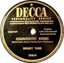 Ernest Tubb 78 Rpm Counterfeit Kisses / Divorce Granted - £12.38 GBP