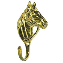 Brass Horse Head Hook Bridle Rack Towel Coat - Stable Barn Home Equestri... - £11.97 GBP