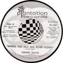 Jimmie Davis 45 Rpm Plantation Pl 163   Where The Old Red River Flows - £10.02 GBP