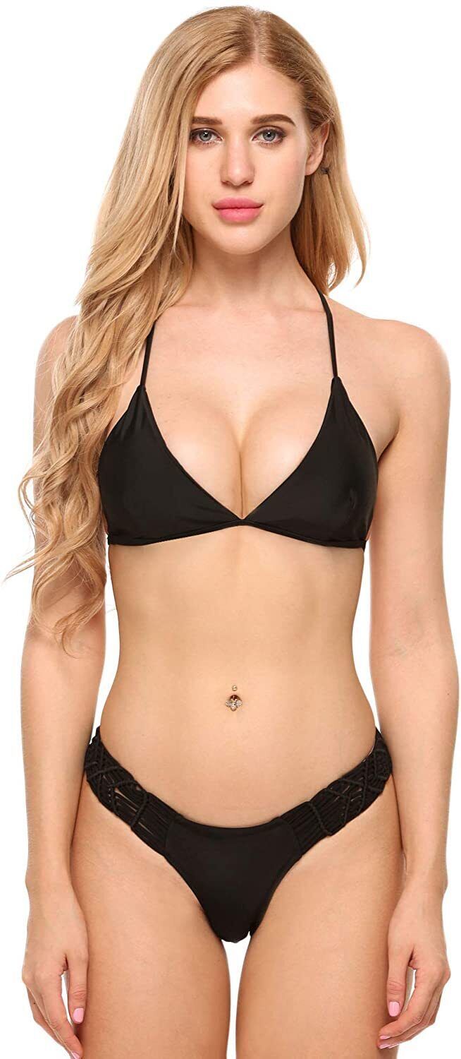 Primary image for Women Sexy Two Pieces Bikini Set Halter Swimwear Beach Wear Size XXL