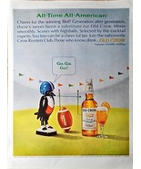 Old Crow Bourbon Whiskey 1965 All-Time All-American Football Vintage Pri... - $14.12 CAD