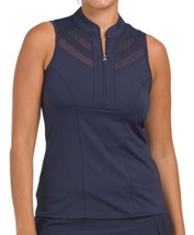 Nwt Ladies Lucky In Love Navy Blue Sleeveless Mock Golf Tennis Shirt L &amp; Xl - £31.89 GBP