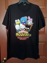 My Hero Academia Hello Kitty and Friends Black T Shirt Size Large - £9.49 GBP