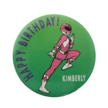 Vintage 1993 Power Ranger Pin Button Pink Ranger Kimberly - $7.99
