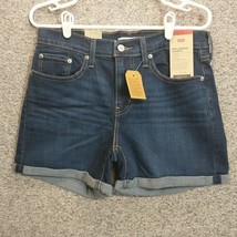 Levis Mid-Rise Denim Jean Mid Length Shorts Womens Hypersoft Size 30 - $24.74