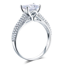 925 Sterling Silver Cathedral Engagement Ring 1.5 Ct Princess Lab Made D... - $129.99