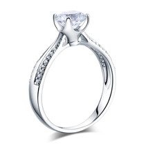 1.25 Carat Moissanite Diamond Sterling Silver Bridal Engagement / Promise Ring - £184.41 GBP